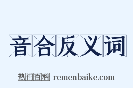 音合反义词是什么意思的图片